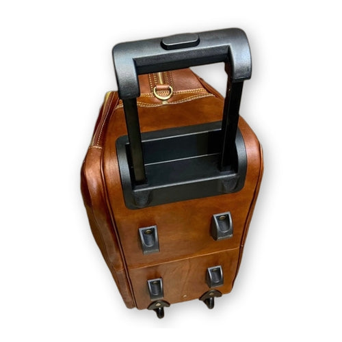 Borsone trolley in cuoio naturale da bagaglio a mano | Artigianale Made in Italy – Cuoieria Italiana