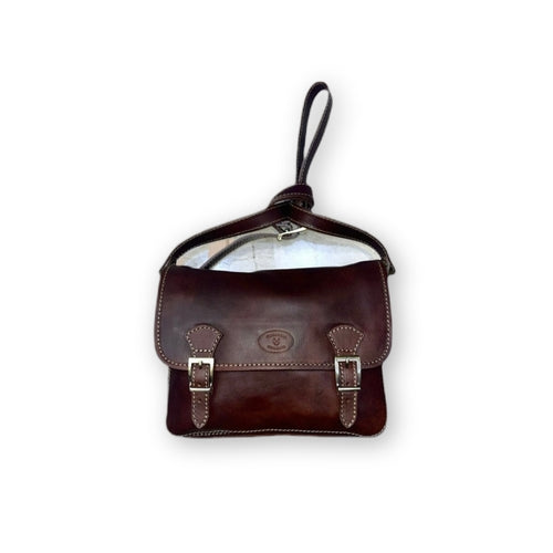 Borsa postino media in pelle testa di moro | Artigianale Made in Italy – Cuoieria Italiana