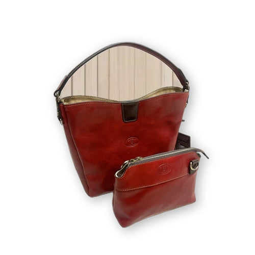 Atena – Women's Genuine Leather Bag with Matching Clutch