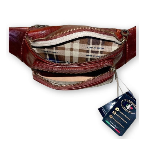 Leather bum bag medium size