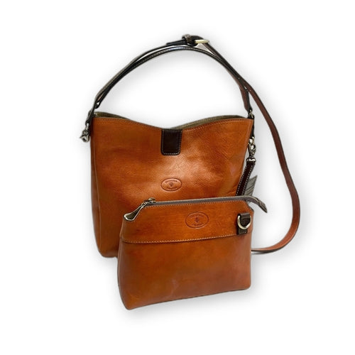 Atena – Borsa da donna in vera pelle con pochette abbinata | Artigianale Made in Italy – Cuoieria Italiana