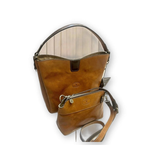 Atena – Women's Genuine Leather Bag with Matching Clutch