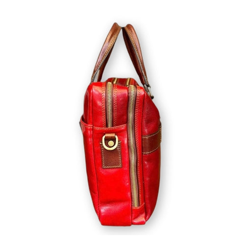 Fenice - Double Compartment Leather Laptop Briefcase