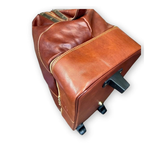 Trolley in cuoio con doppio fondo | Borsone da viaggio artigianale Made in Italy – Cuoieria Italiana