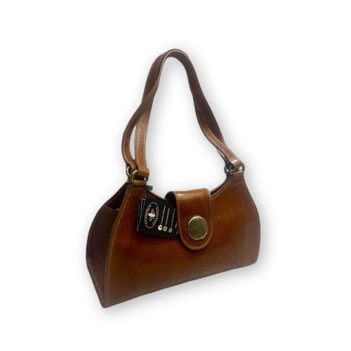 Eleganza Italiana - borsa a spalla in pelle cuoio naturale