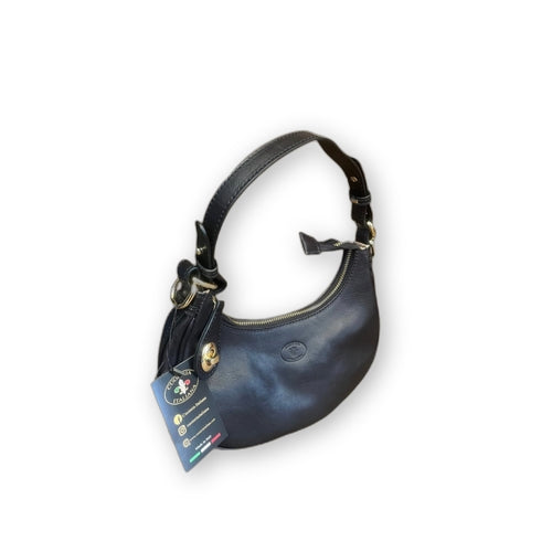 Eterna - borsa piccola in pelle a mezzaluna nera