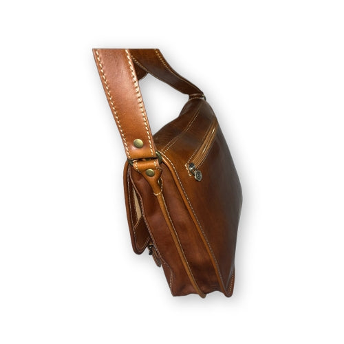 Borsa postino grande in cuoio naturale | Artigianale Made in Italy – Cuoieria Italiana