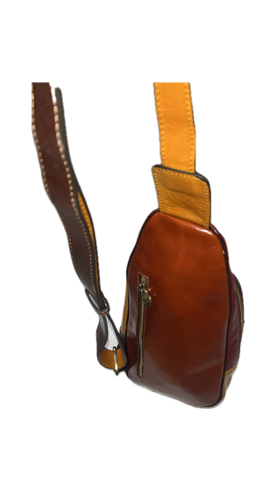 Monospalla multicolor 3 in pelle | Borsa a tracolla artigianale Made in Italy – Cuoieria Italiana