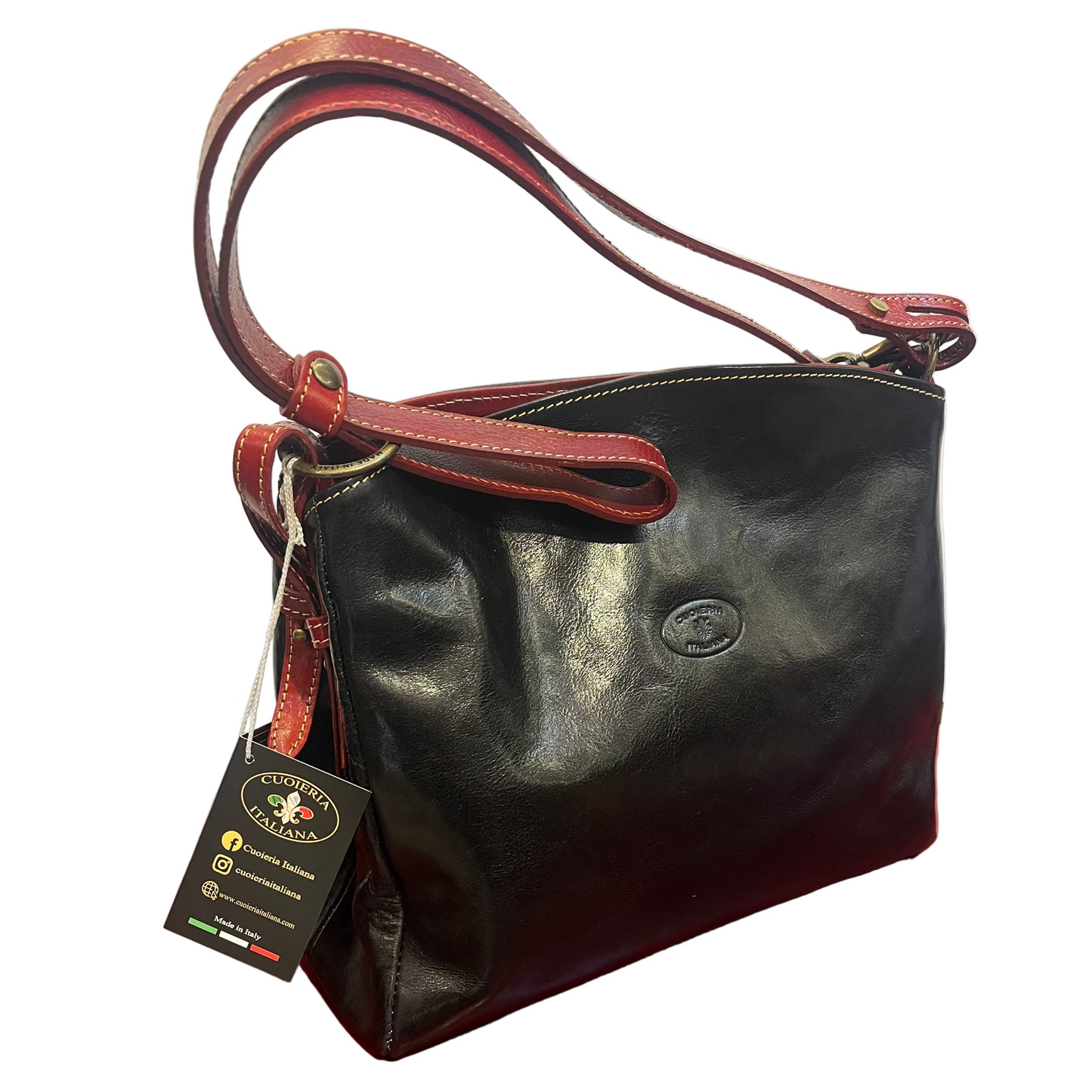 Ferrari – Borsa a spalla e tracolla in pelle da donna | Artigianale Made in Italy – Cuoieria Italiana