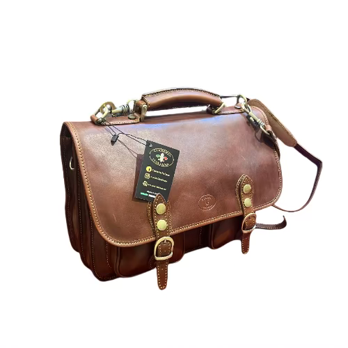 Cattedrale – Borsa da lavoro in pelle e cuoio | Cartella artigianale Made in Italy – Cuoieria Italiana