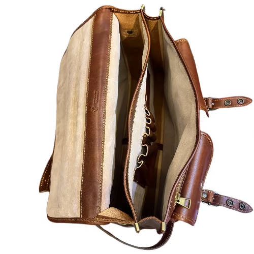 Cattedrale – Borsa da lavoro in pelle e cuoio | Cartella artigianale Made in Italy – Cuoieria Italiana