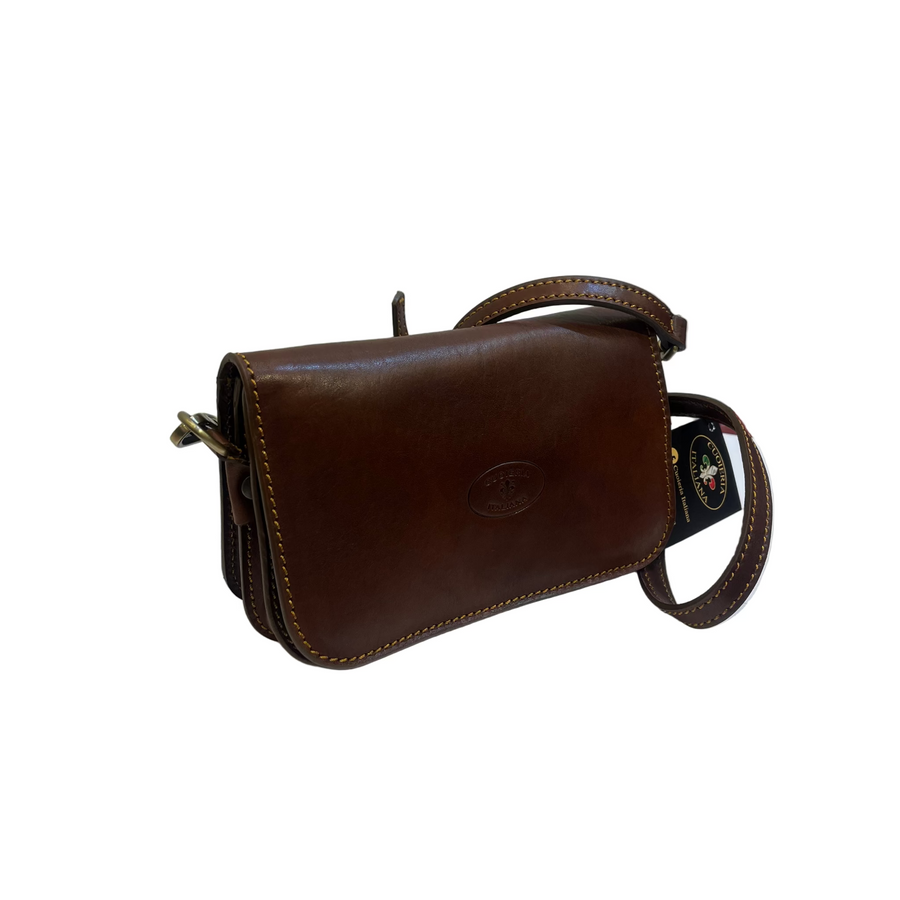 Borsa postino piccola rettangolare in pelle da donna – Classica e fatta a mano in cuoio | Made in Italy – Cuoieria Italiana