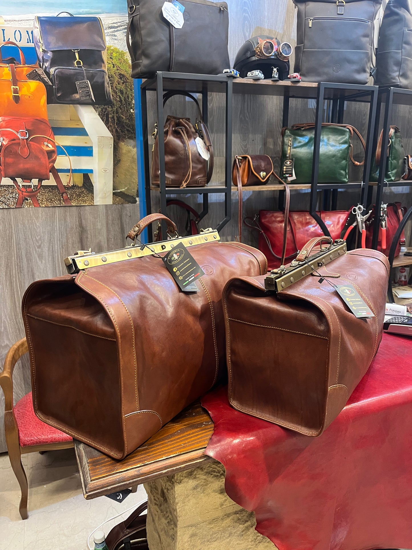 Medium Size Doctor's Leather Bag with Iron