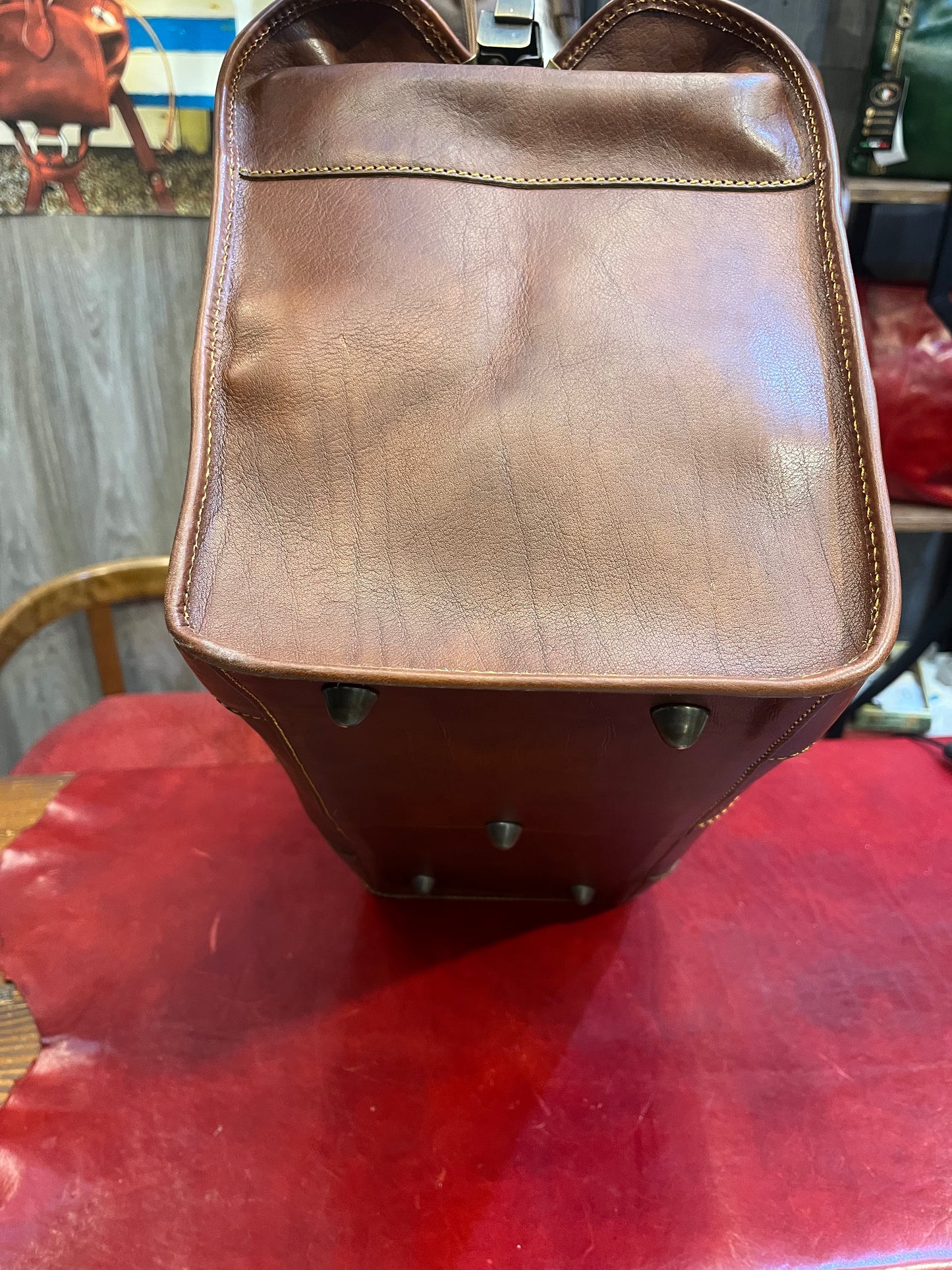 Medium Size Doctor's Leather Bag with Iron