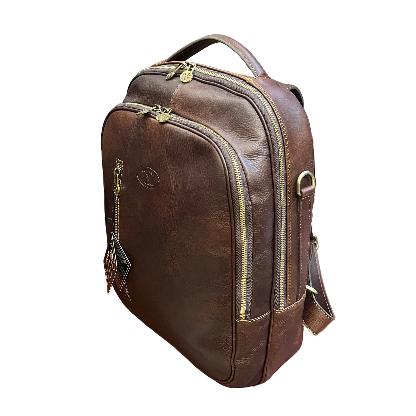 Zaino grande in pelle | Borsa porta PC Made in Italy Cuoieria Italiana