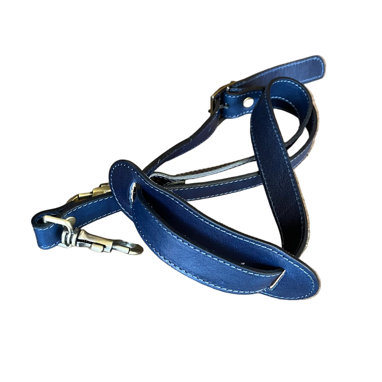 Borsone in pelle blu Navy opaco con tricolore – Bagaglio a mano artigianale | Made in Italy – Cuoieria Italiana
