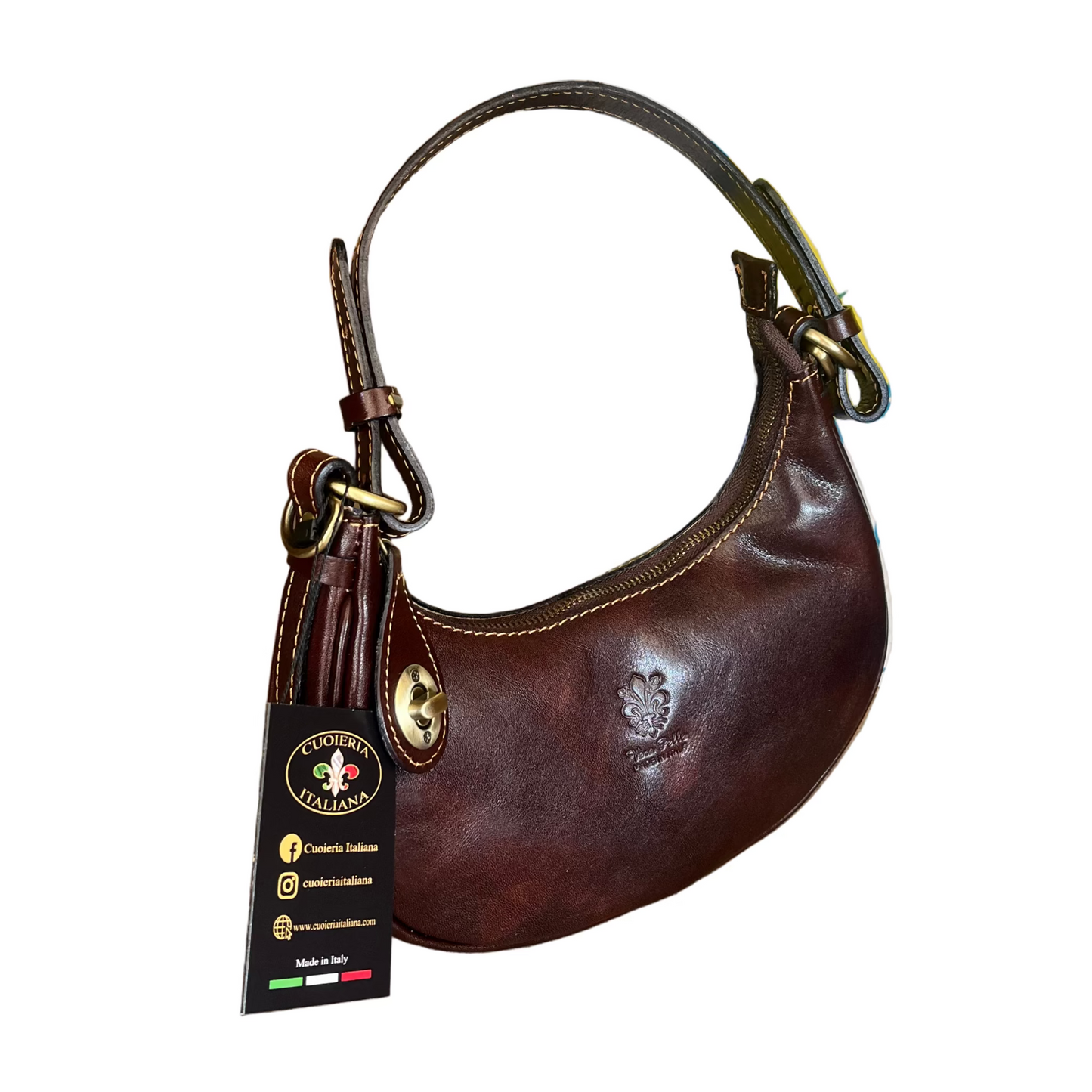 Eterna – Borsa a mezzaluna in pelle | Borsa piccola artigianale Made in Italy – Cuoieria Italiana