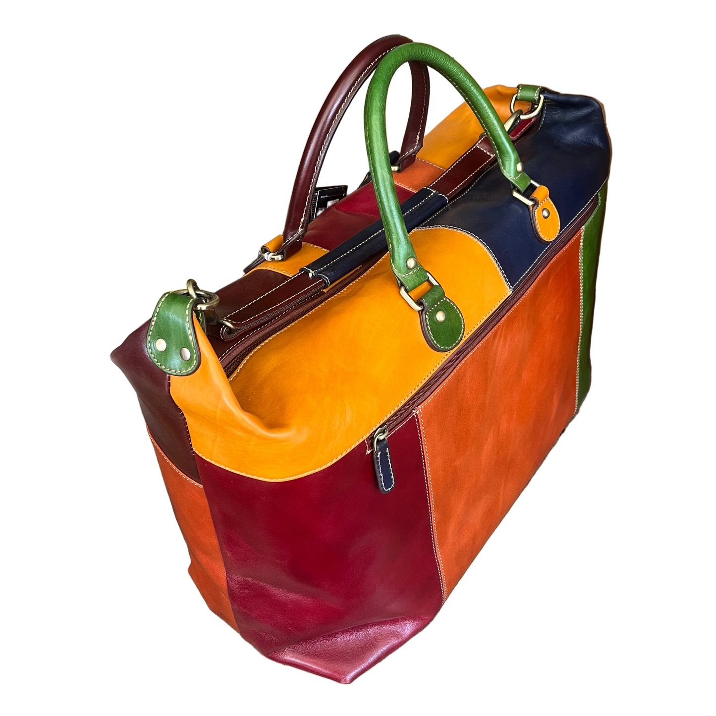 Bagaglio multicolor in pelle – Valigia artigianale da viaggio | Made in Italy – Cuoieria Italiana