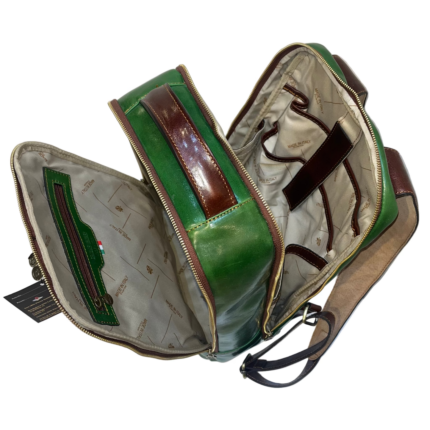 Zaino da lavoro in pelle porta computer a 3 scomparti | Artigianale Made in Italy – Cuoieria Italiana