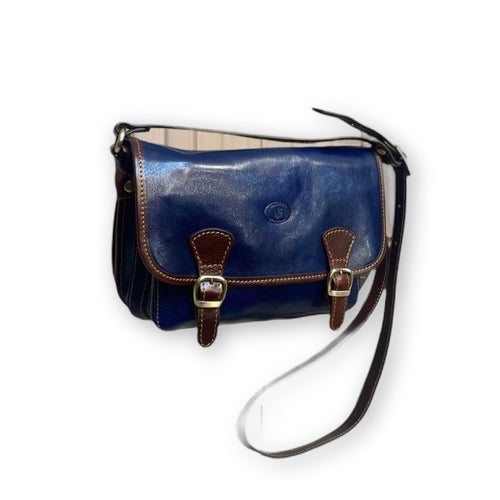 Postino in pelle Bicolor blu - La Dolce Vita