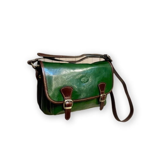Postino in pelle Bicolor verde - La Dolce Vita