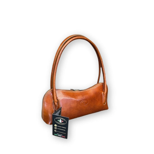 Serena Firenze - borsa a spalla in pelle cuoio naturale