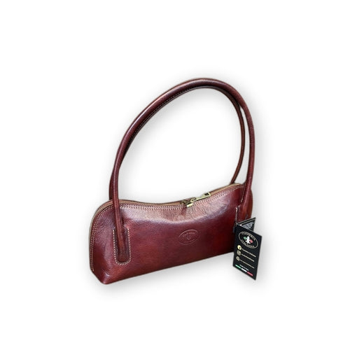 Serena Firenze - borsa a spalla in pelle marrone classico