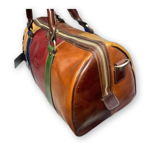 borsone piccolo in pelle multicolor da bagaglio a mano lato