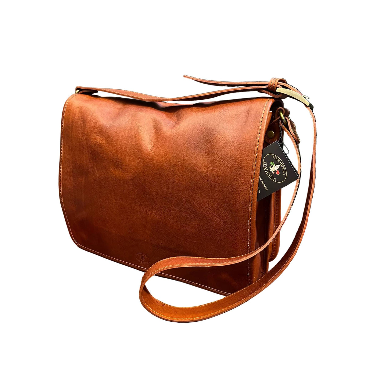 destiny grande postino cartella in pelle tinta cuoio naturale borsa fatta a mano in cuoio made in italy cuoieria italiana®