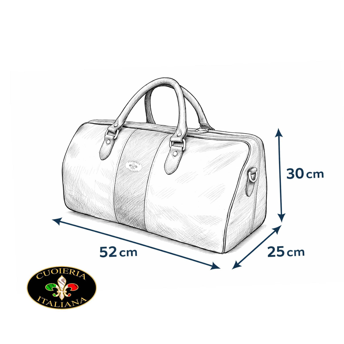dimensione borsone in pelle bagaglio a mano artigianale made in italy cuoieria italiana