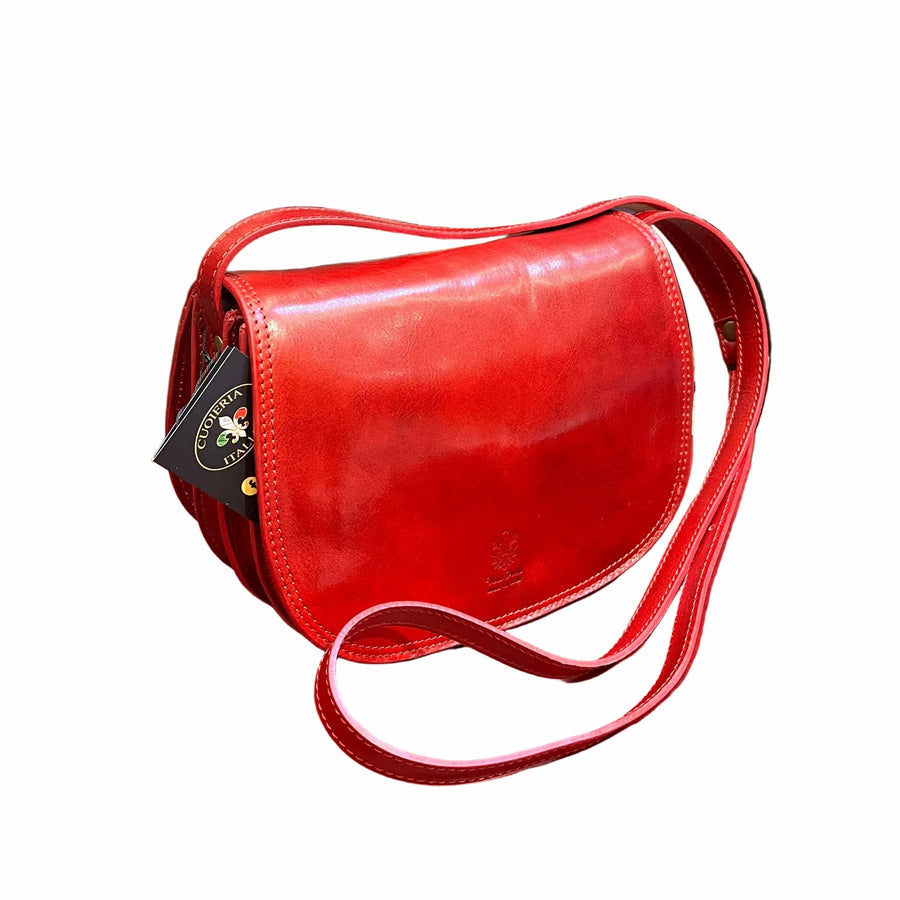 eden borsa postino a tracolla in pelle rossa da donna made in italy cuoieria italiana