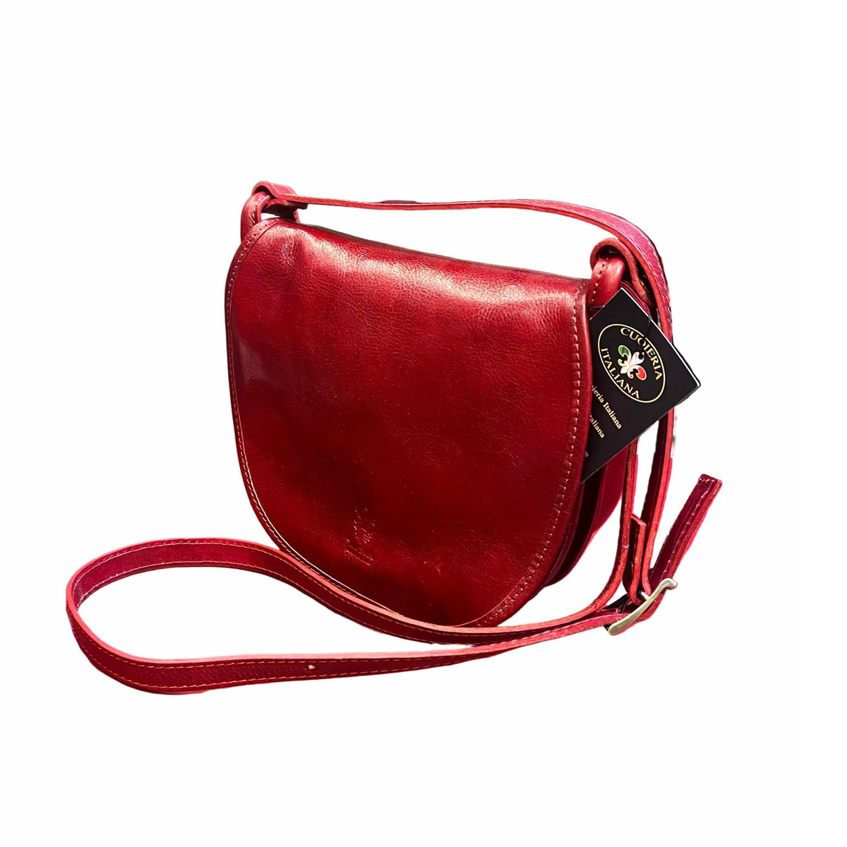 iris borsa postino a tracolla in pelle rossa da donna made in italy cuoieria italiana