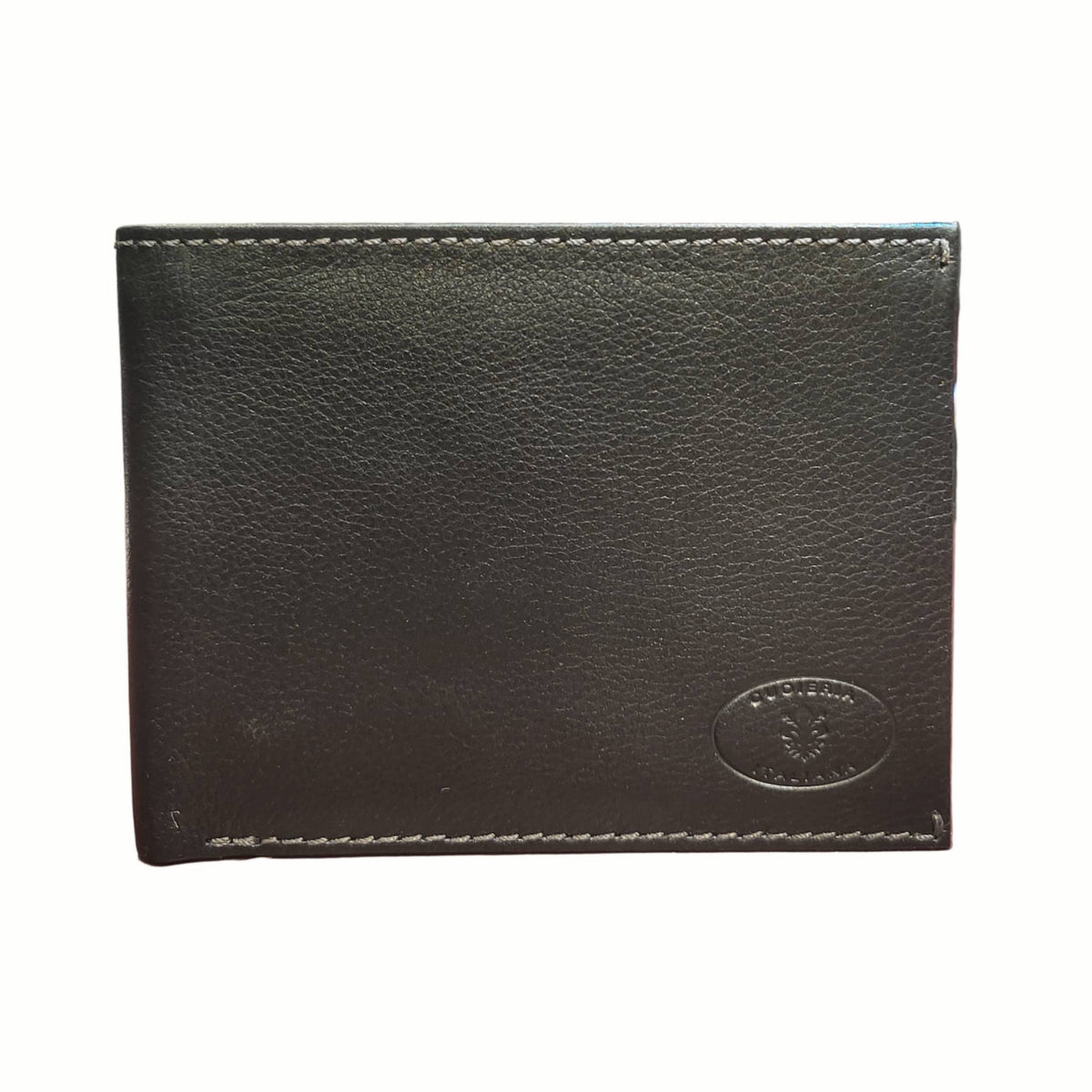 portafoglio da uomo senza porta monete in pelle nero artigianale made in italy cuoieria italiana