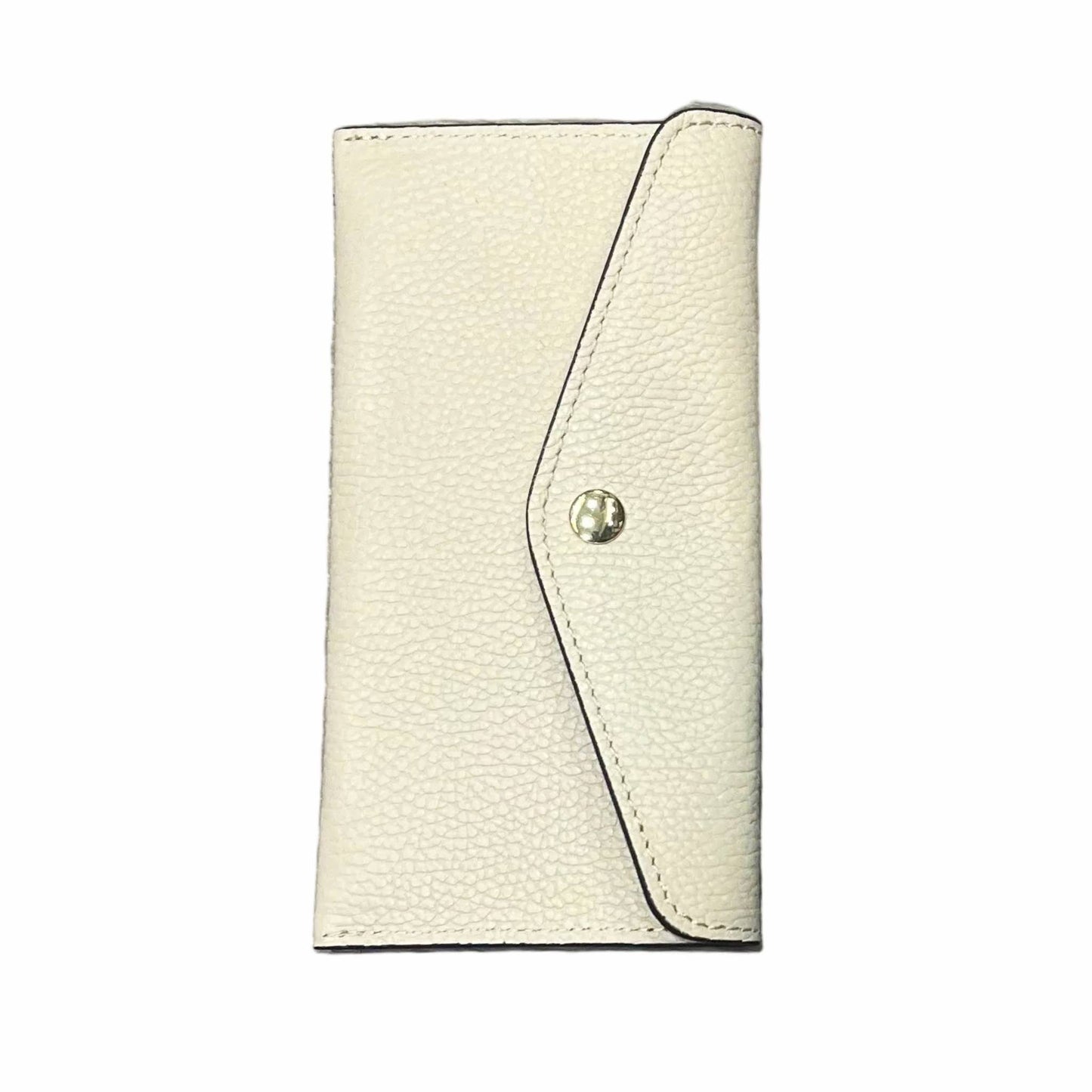 portafoglio sottile in pelle panna artigianale porta carte in cuoio made in italy cuoieria italiana