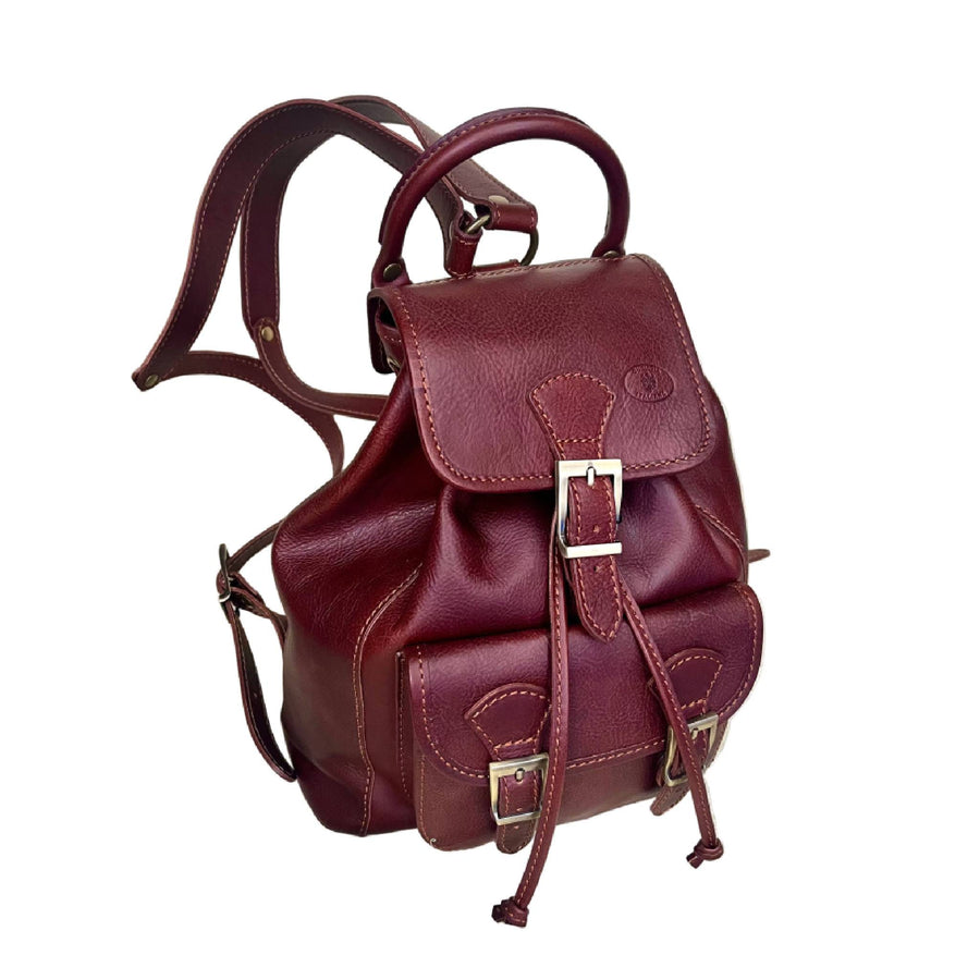 zaino classico medio in pelle borsa cacciatore in cuoio artigianale made in italy cuoieria italiana