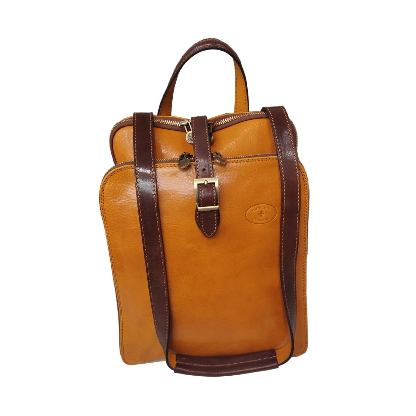 Zaino grande a triplo scomparto in pelle | Zaino uomo donna Made in Italy – Cuoieria Italiana