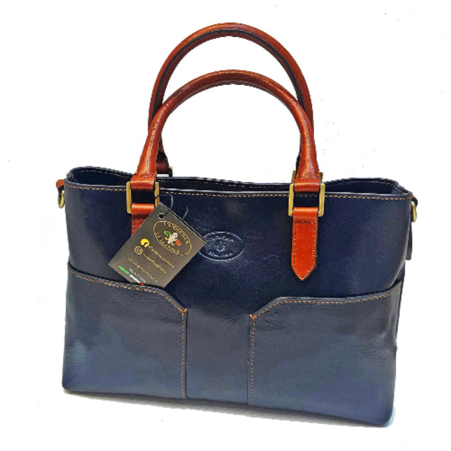 Bauletto moderno in pelle blu