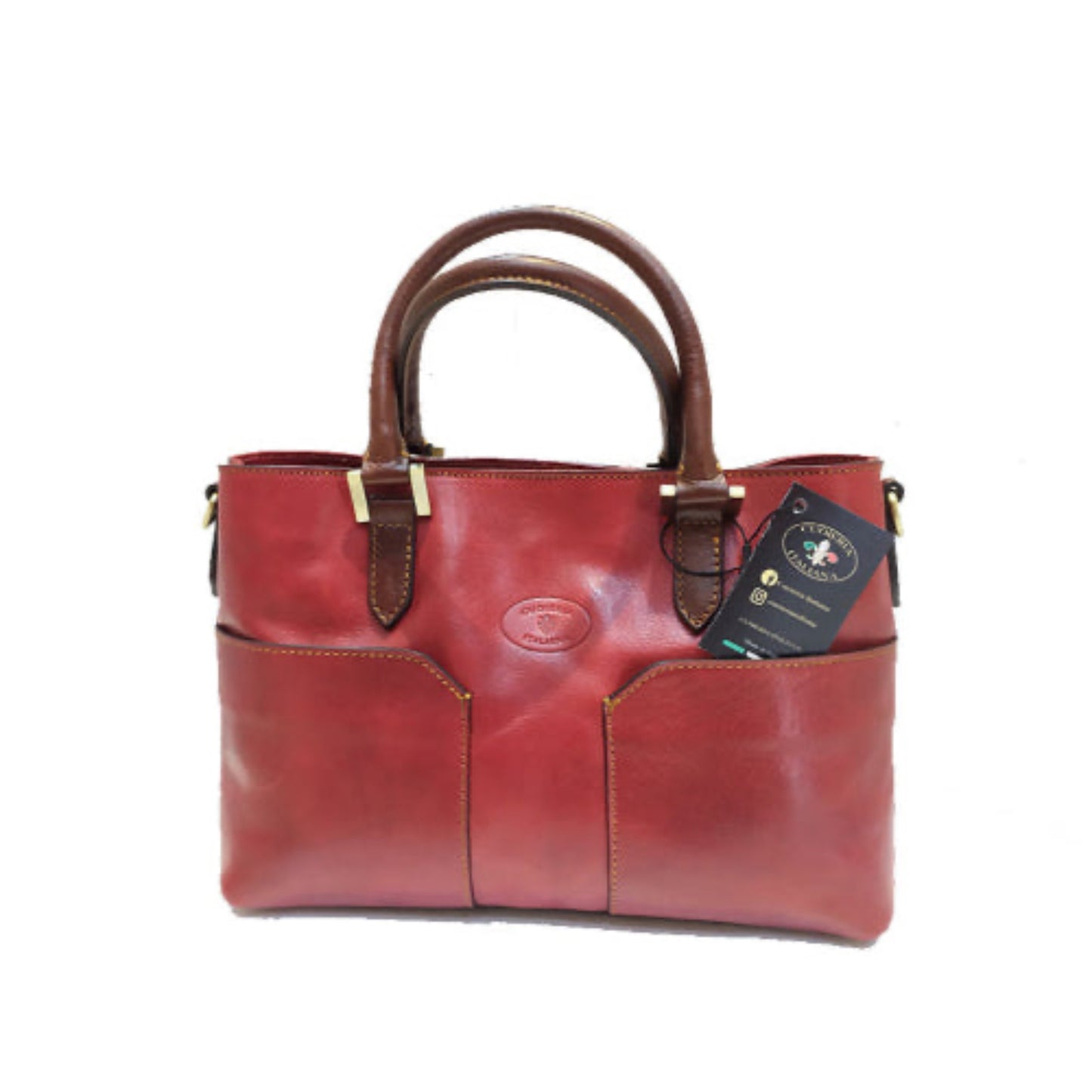 Bauletto moderno in pelle rosso