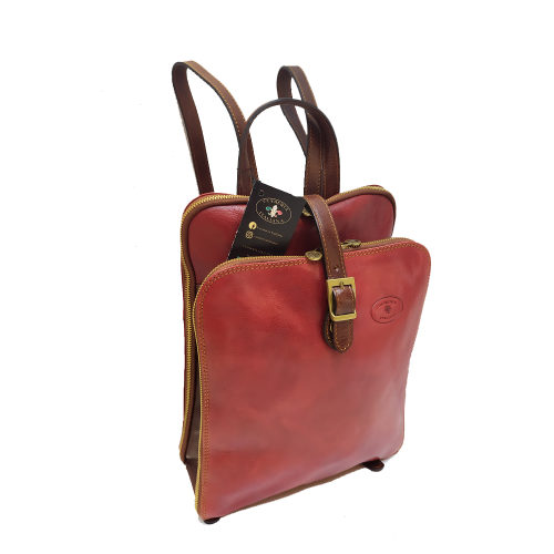 Zaino grande a triplo scomparto in pelle | Zaino uomo donna Made in Italy – Cuoieria Italiana