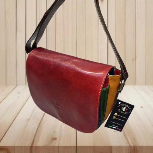 postino multicolor in pelle