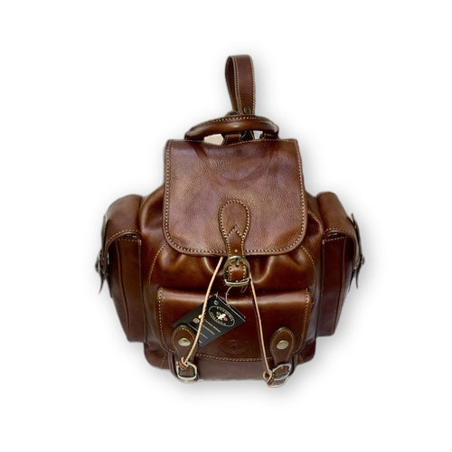 Classic large backpack in natural leather