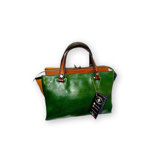 Bauletto multicolor in pelle a 3 scomparti | Borsa artigianale Made in Italy – Cuoieria Italiana