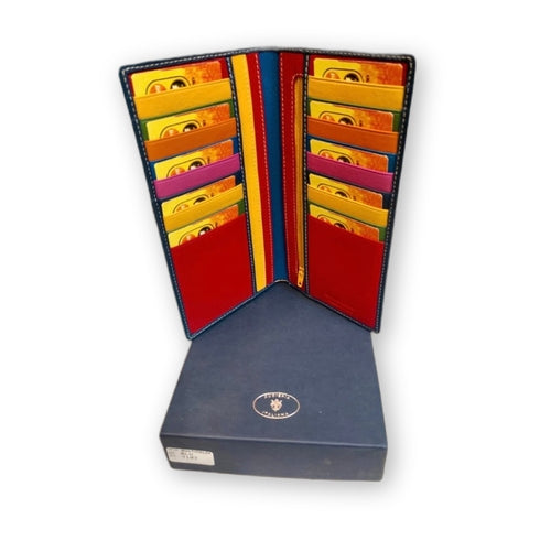 Large unisex leather card holder - Cuoieria Italiana