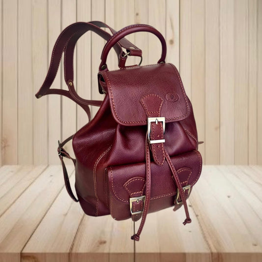 Zaino classico medio in pelle - Stile cacciatore