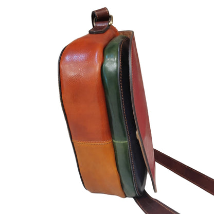 Borsa postino multicolor in pelle | Artigianale Made in Italy – Cuoieria Italiana