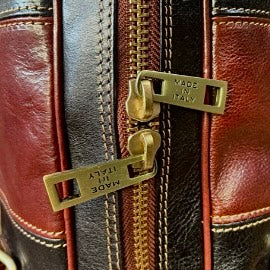 Black Leather Carry-On Duffel Bag