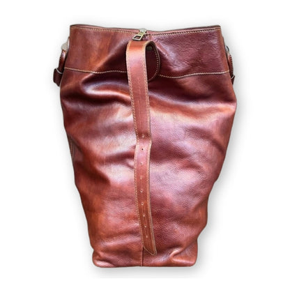 Large natural leather travel bag