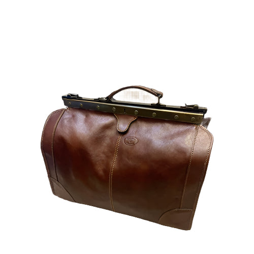 Medium Size Doctor's Leather Bag with Iron