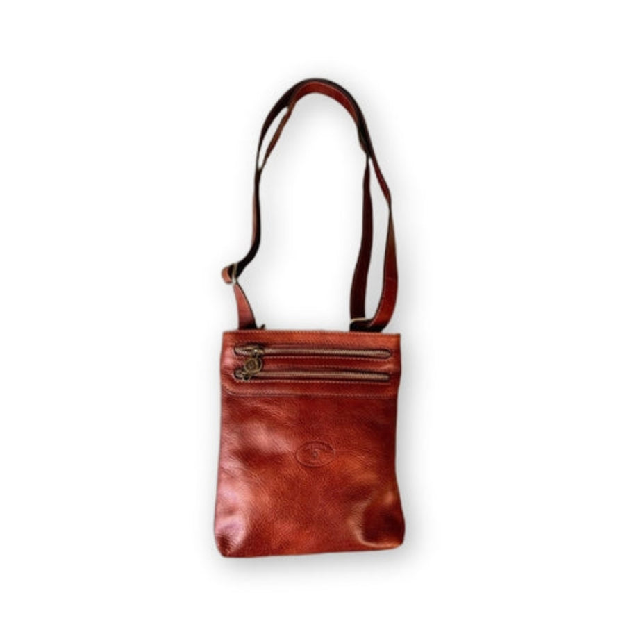 Borsello Indy in cuoio naturale artigianale accessorio Borsello da uomo in pelle Made in Italy Cuoieria Italiana