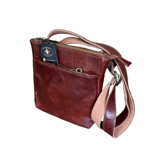 Borsello Wild in pelle marrone accessorio da uomo In cuoio artigianale Made in Italy Cuoieria Italiana